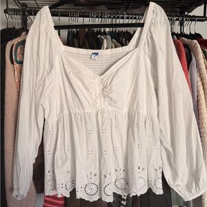 Old Navy White Eyelet Blouse